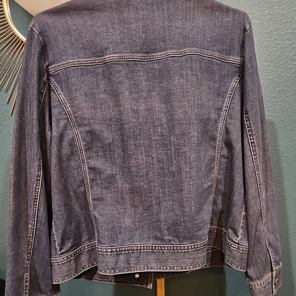 Chico's Blue Jean Jacket with Gold and Silver Embellishments - Picture 7 of 9